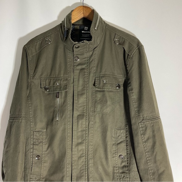 Wantdo Men’s Stand Collar Cotton Military Coat Army Green Five Pockets Size SM - Picture 3 of 16